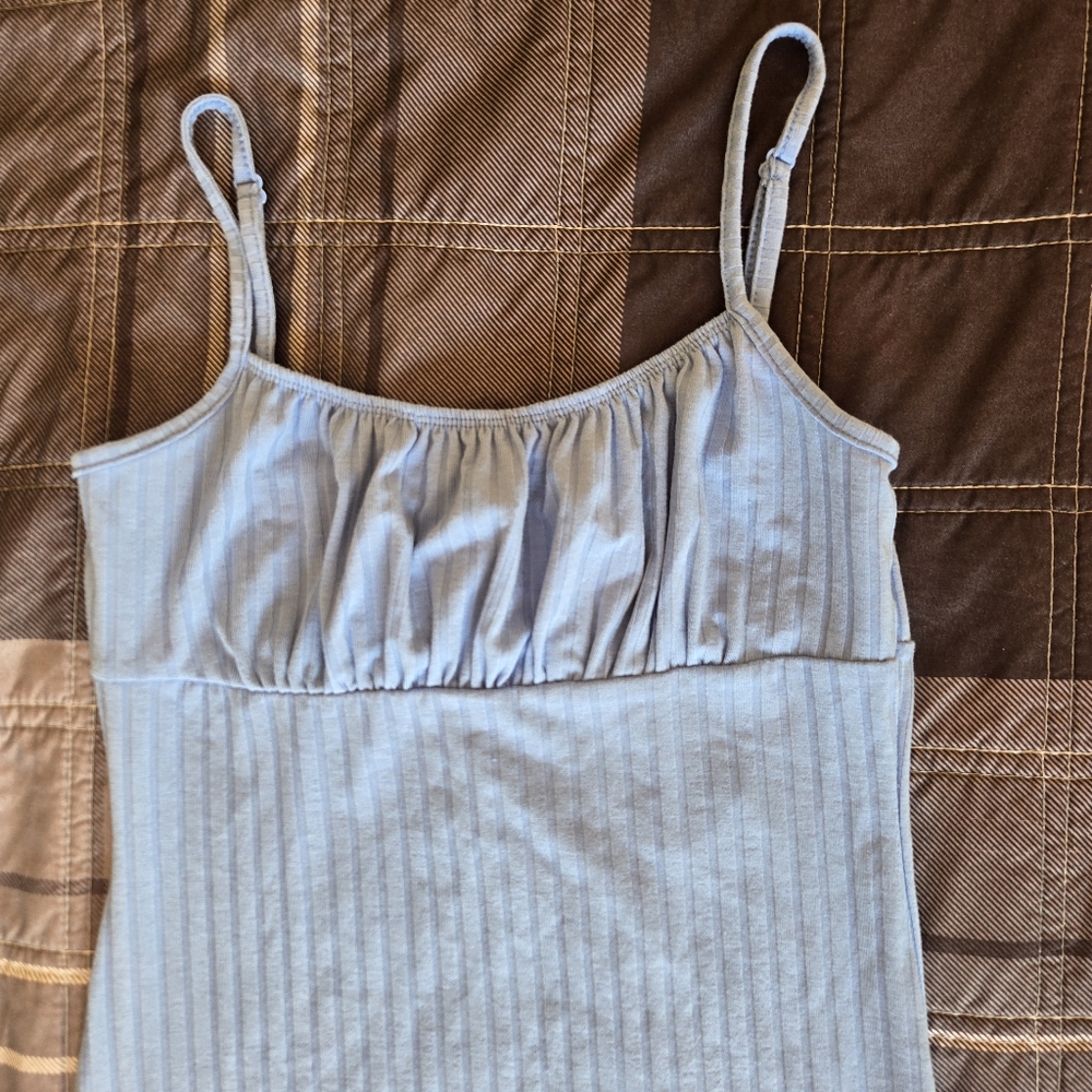 Streetwear Society Ribbed Baby Blue Mini Dress Adjustable Strap NWT WOMENS Small - Picture 6 of 12